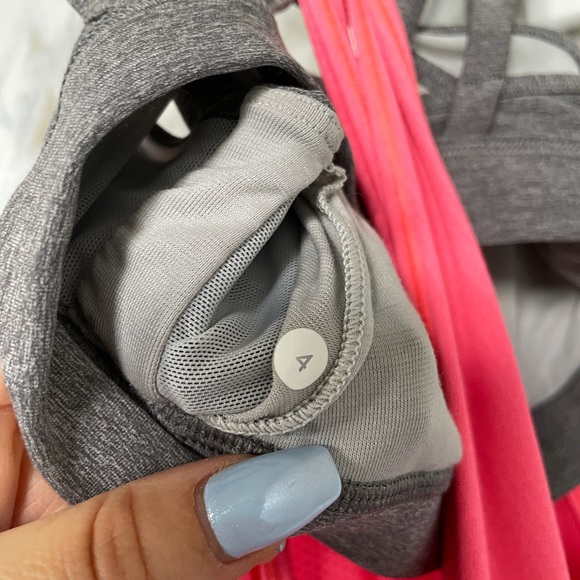 Lululemon 4 Nouveau limits tank flash light pink coral gray activewear yoga bra - Picture 7 of 12